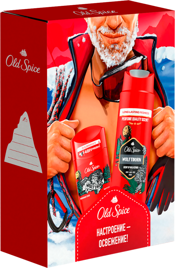 Набор подарочный OLD SPICE Wolfthorn Дезодорант твердый, 50мл, Гель для душа Capitan, 250мл