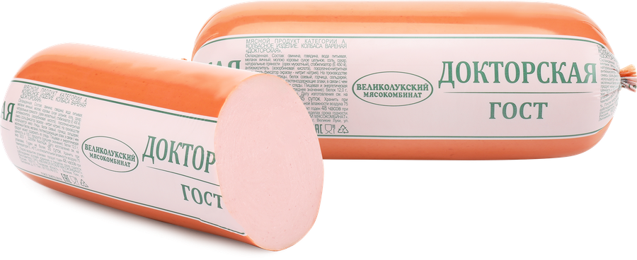 Колбаса вареная МК ВЕЛИКОЛУКСКИЙ Докторская ГОСТ, весовая