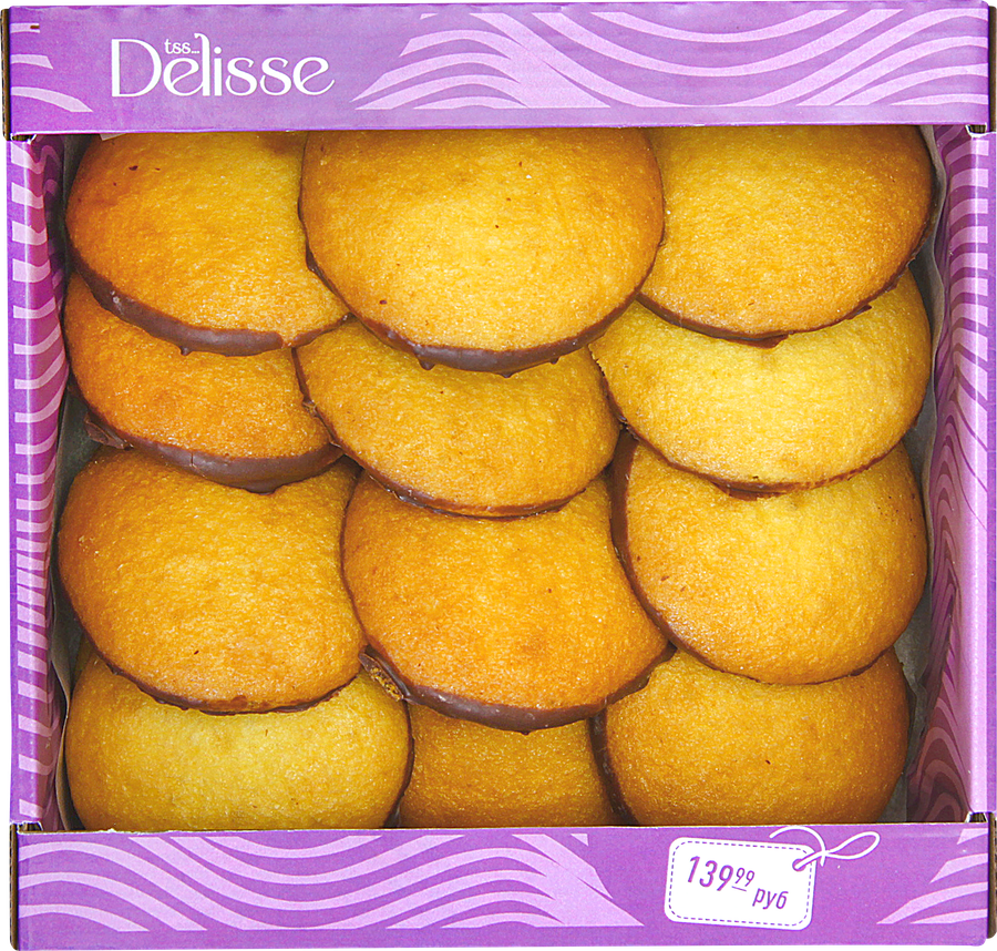 Печенье бисквитное DELISSE со вкусом апельсина, с кондитерской глазурью, 300г