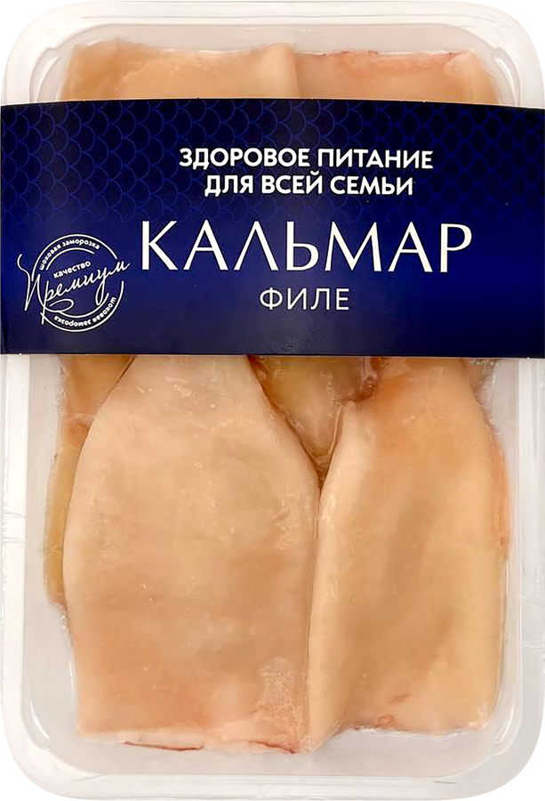 Кальмар замороженный очищенный, тушка с плавником без кожи, 500г