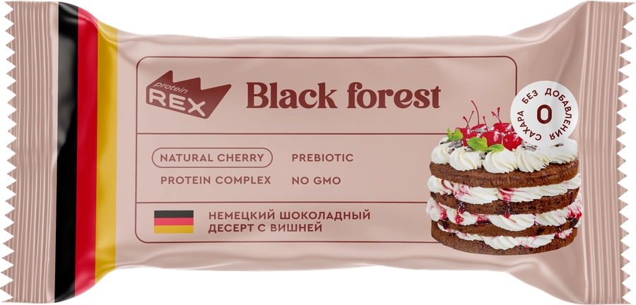 Пирожное протеиновое PROTEINREX Черный лес, 40г