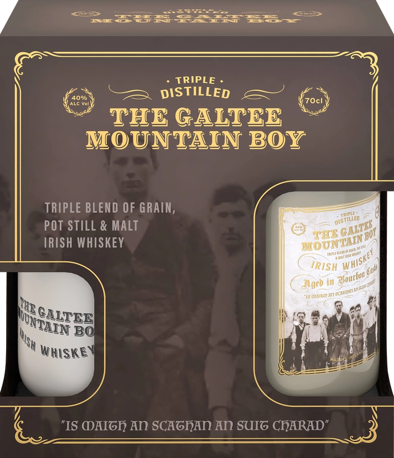 Виски THE GALTEE MOUNTAIN BOY Ирландский купажированный 40% с керамической кружкой, п/у, 0.7л