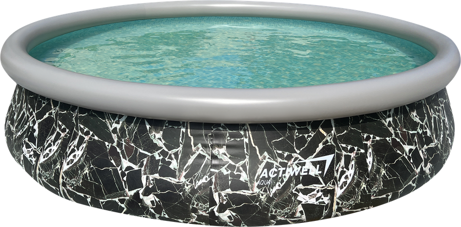 Бассейн с надувным бортом ACTIWELL AQUA Мрамор 360х76см, с фильтром и картриджем, Арт. 17794EUV55