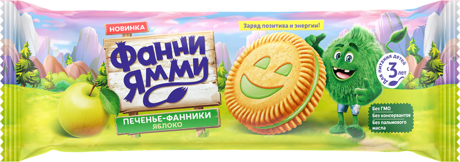 Печенье ФАННИ ЯММИ c яблочной начинкой, 104г