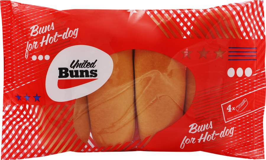 Булочка для хот-дога UNITED BUNS, 4х60г