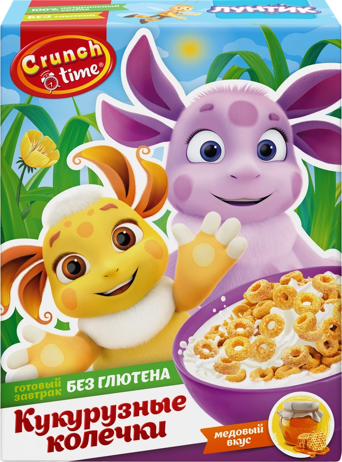 Готовый завтрак CRUNCH TIME Лунтик, колечки с медовым вкусом, 170г