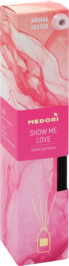 Аромадиффузор MEDORI Show Me Love, с микрофибровыми палочками, с пробником, 50мл, предпросмотр
