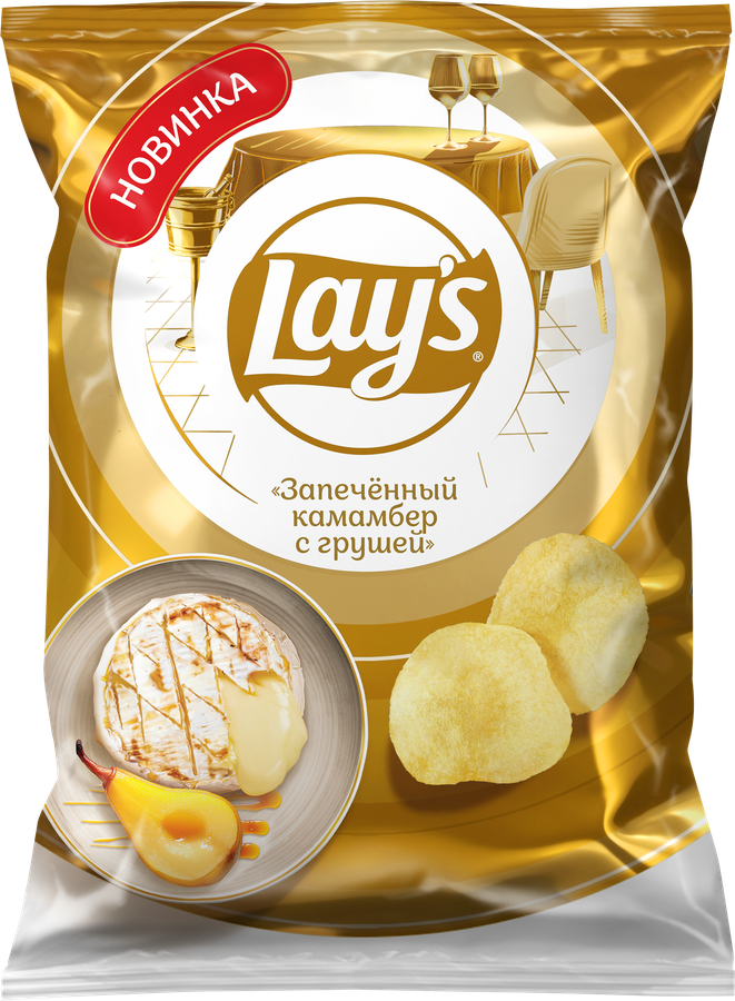 Чипсы картофельные LAY'S Запеченный камамбер с грушей, 105г