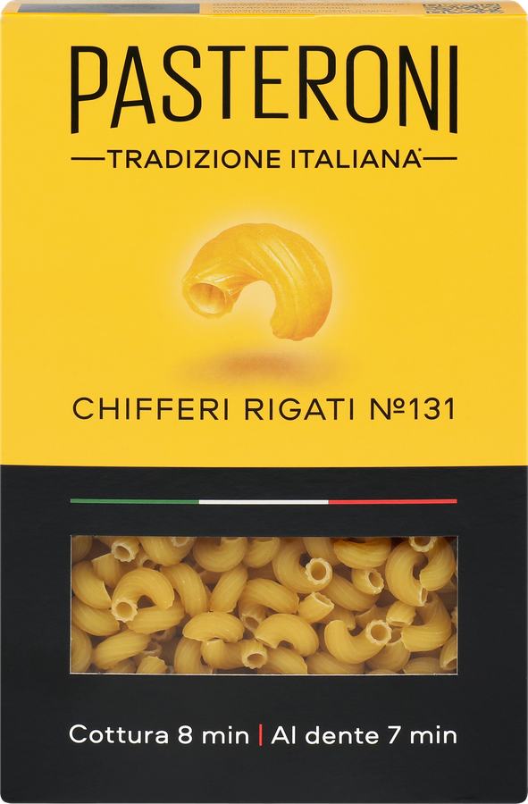 Макароны PASTERONI Chifferi Rigati №131, из твердых сортов пшеницы группа А, 400г