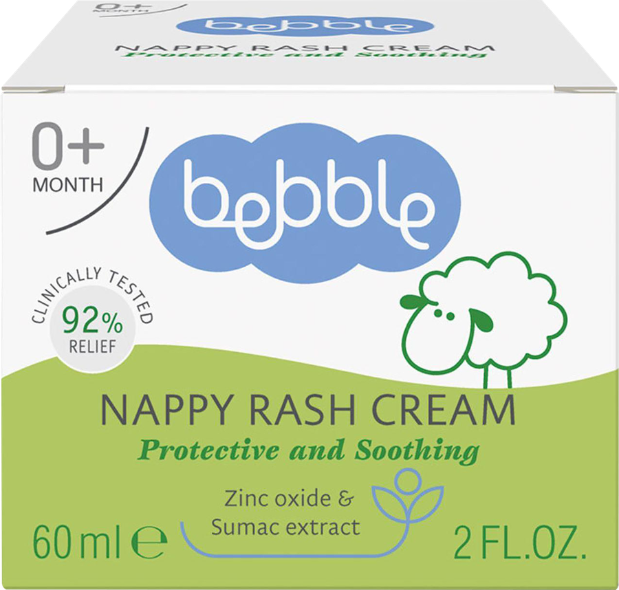 Крем детский BEBBLE Nappy Rash Cream от опрелостей и кожных раздражений, 0+, 60мл