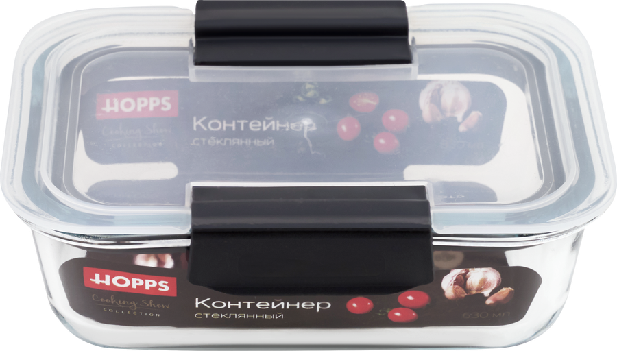 Контейнер HOPPS Cooking Show, стеклянный, с герметичной крышкой, 630мл, Арт. SK630/18