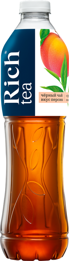 Напиток RICH Черный чай со вкусом персика негазированный, 1.5л