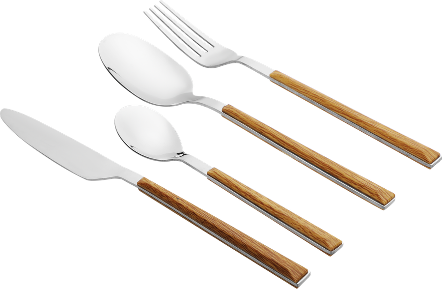 Набор ложек столовых HOMECLUB Wood, нержавеющая сталь, пластик, Арт. SF190925, предпросмотр