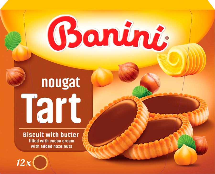 Печенье JAFFA Tart Nougat с какао-начинкой и фундуком, 210г