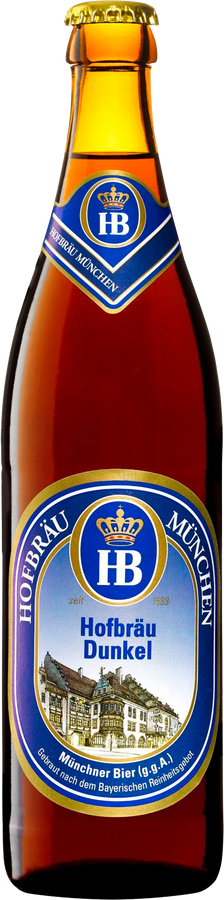 Пиво темное HOFBRAU Dunkel фильтрованное пастеризованное 5,1%, 0.5л