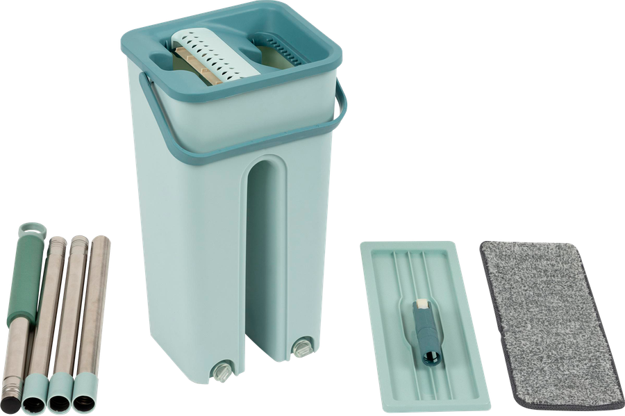 Швабра для пола РЫЖИЙ КОТ Clean hands, с насадкой из микрофибры + ведро, Арт. 310459, превью
