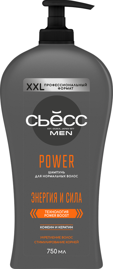 Шампунь для волос мужской СЬЁСС Men Power, 750мл