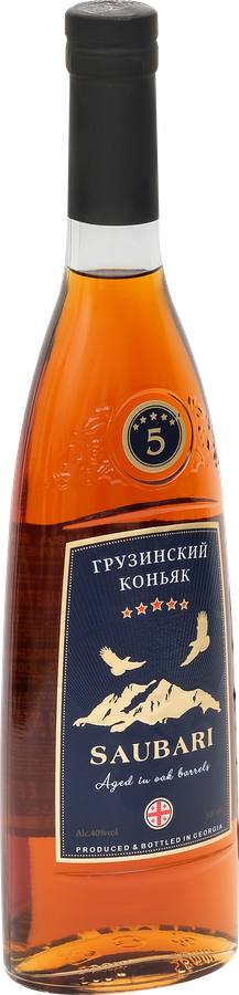Коньяк SAUBARI Грузинский ординарный 5 лет 40%, 0.5л, превью