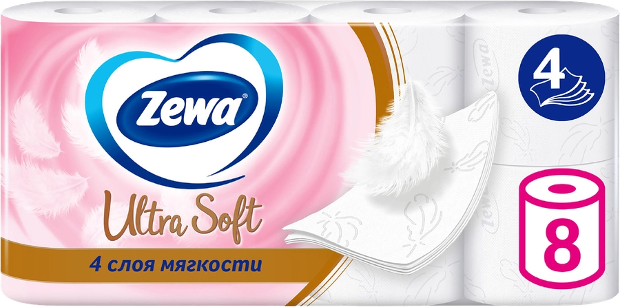 Бумага туалетная ZEWA Ultra Soft, 4-сл