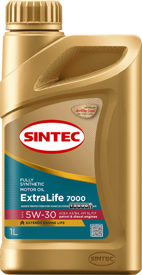Масло моторное SINTEC ExtraLife 7000 5W-30 A3/B4 SL/CF, 1л