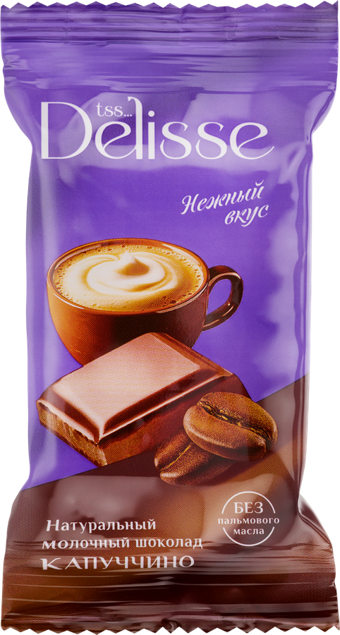 Шоколад молочный DELISSE с капучино, 60г