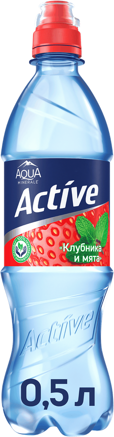 Напиток AQUA MINERALE Актив Клубника и мята негазированная, 0.5л