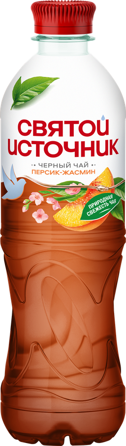 Напиток СВЯТОЙ ИСТОЧНИК Черный чай со вкусом Персик-жасмин, негазированный, 0.5л