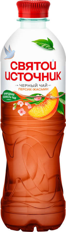 Напиток СВЯТОЙ ИСТОЧНИК Черный чай со вкусом Персик-жасмин, негазированный, 0.5л