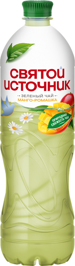 Напиток СВЯТОЙ ИСТОЧНИК Зеленый чай со вкусом Манго, ромашка, негазированный, 1л