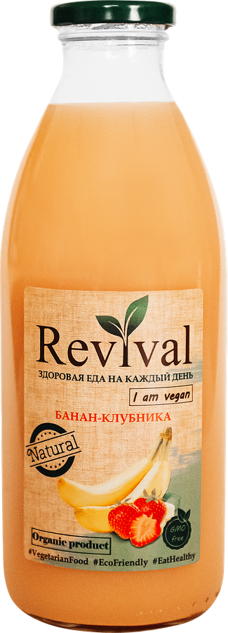 Нектар REVIVAL Бананово-клубничный, 0.75л