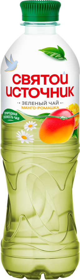 Напиток СВЯТОЙ ИСТОЧНИК Зеленый чай со вкусом Манго, ромашка, негазированный, 0.5л