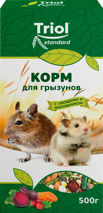 Корм для грызунов TRIOL Standard с овощами и шиповником, 500г