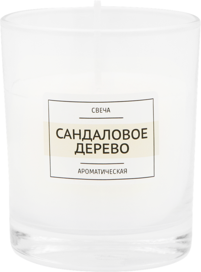 Свеча ароматическая HOMECLUB в стакане, сандаловое дерево, 6,5х8см