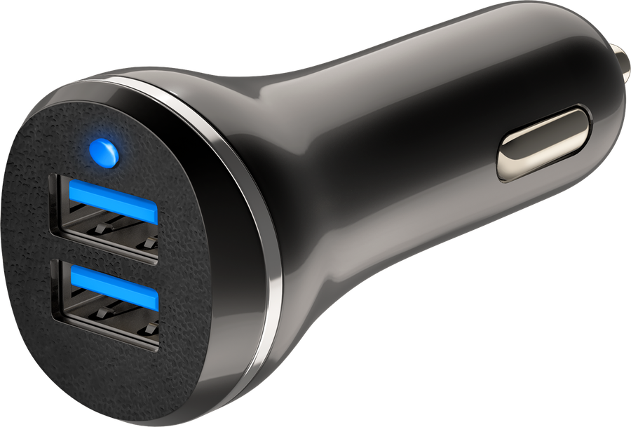 Устройство зарядное GAL суммарный ток – 2.4А разъемы: 2хUSB, черное, Арт. UC-2247