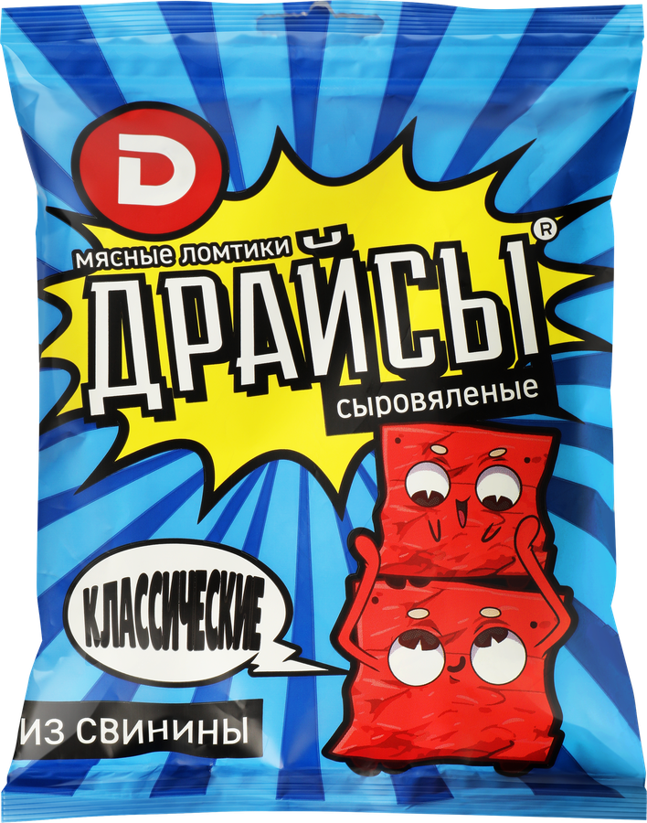 Ломтики мясные сыровяленые ДЫМОВ Драйсы Классические, 30г