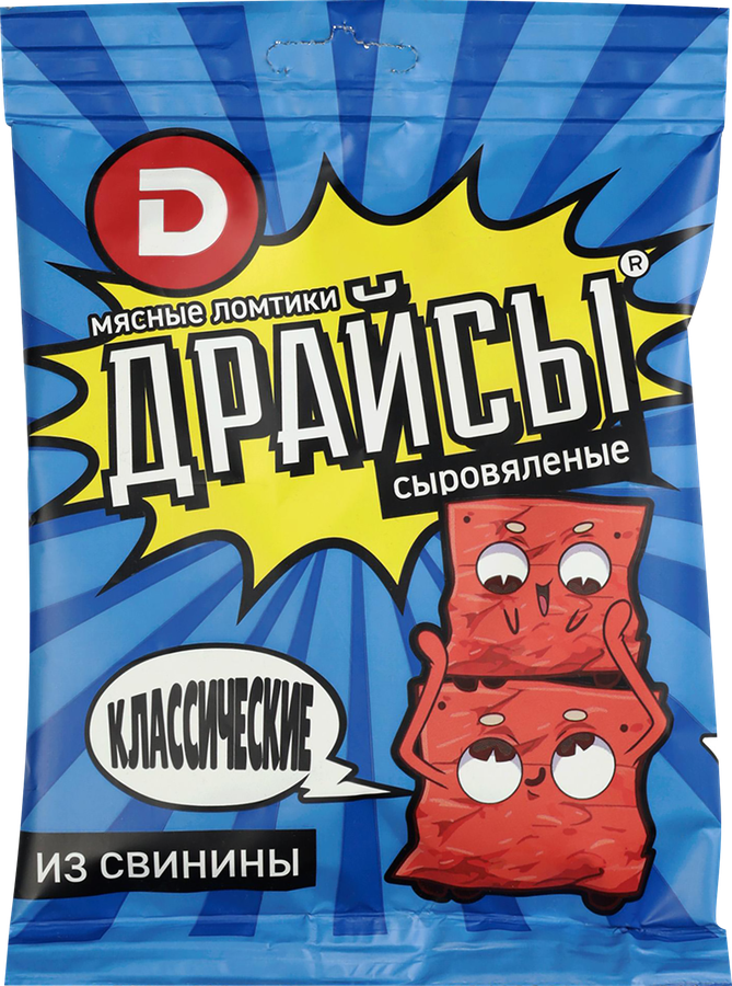 Ломтики мясные сыровяленые ДЫМОВ Драйсы Классические, 30г