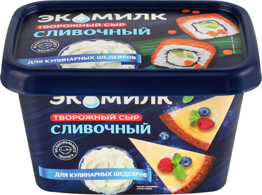 Сыр творожный ЭКОМИЛК 60%, без змж, 350г