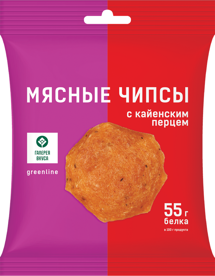 Чипсы мясные сыровяленые из курицы ГАЛЕРЕЯ ВКУСА с кайенским перцем, 30г