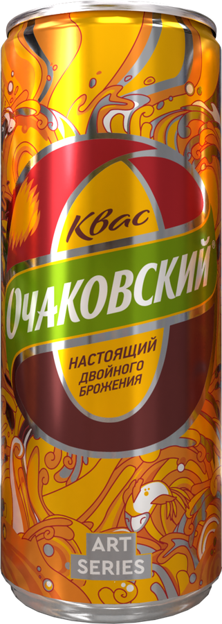 Квас ОЧАКОВО фильтрованный пастеризованный, 0.33л