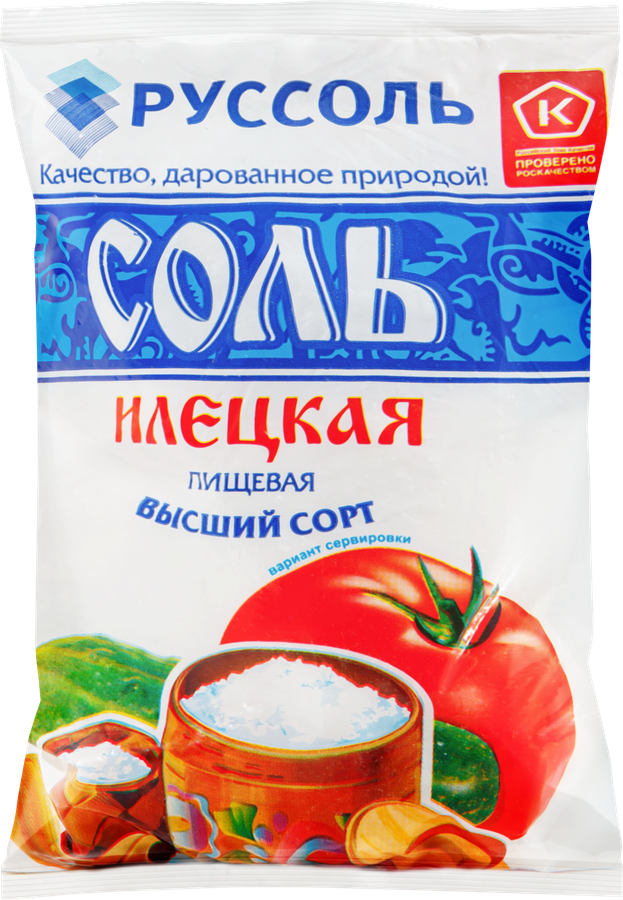 Соль ИЛЕЦКАЯ помол №1 высший сорт, 1кг