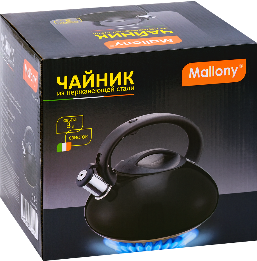 Чайник MALLONY MAL-105-N, нержавеющая сталь, 3л, Арт. 910095, превью
