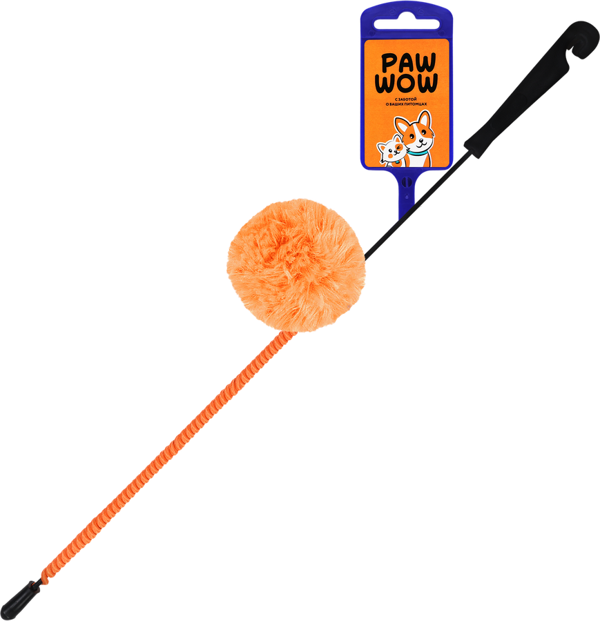 Игрушка PAW WOW дразнилка на резинке Удочка с шуршиком 70см