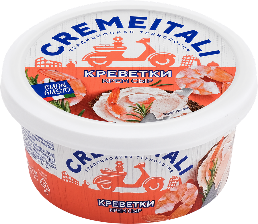 Сыр CREMEITALI творожный Крем сыр с креветкой без змж
