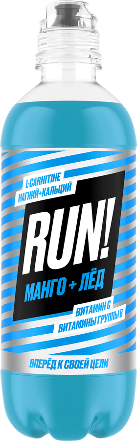 Напиток безалкогольный негазированный RUN со вкусом манго, витаминизированный, 0.5л