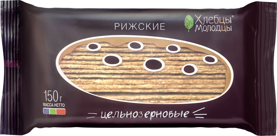 Хлебцы ХЛЕБЦЫ-МОЛОДЦЫ Рижские хрустящие цельнозерновые, 150г