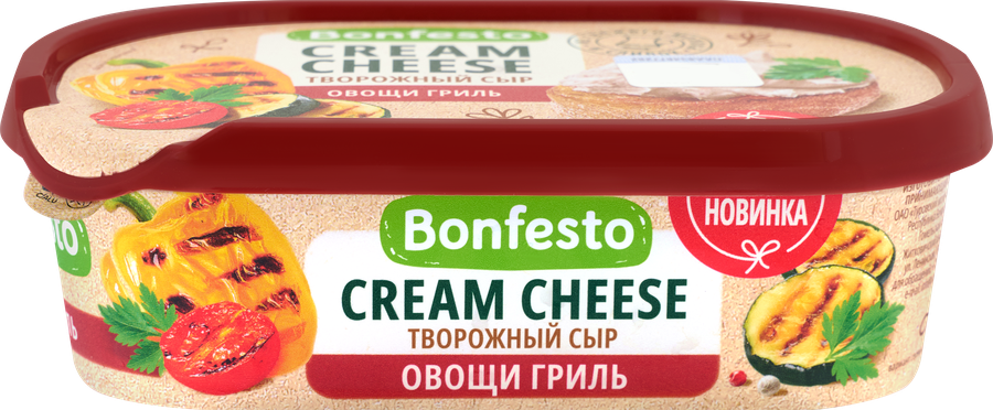 Сыр BONFESTO творожный Кремчиз с наполнителем овощи гриль 65% без змж