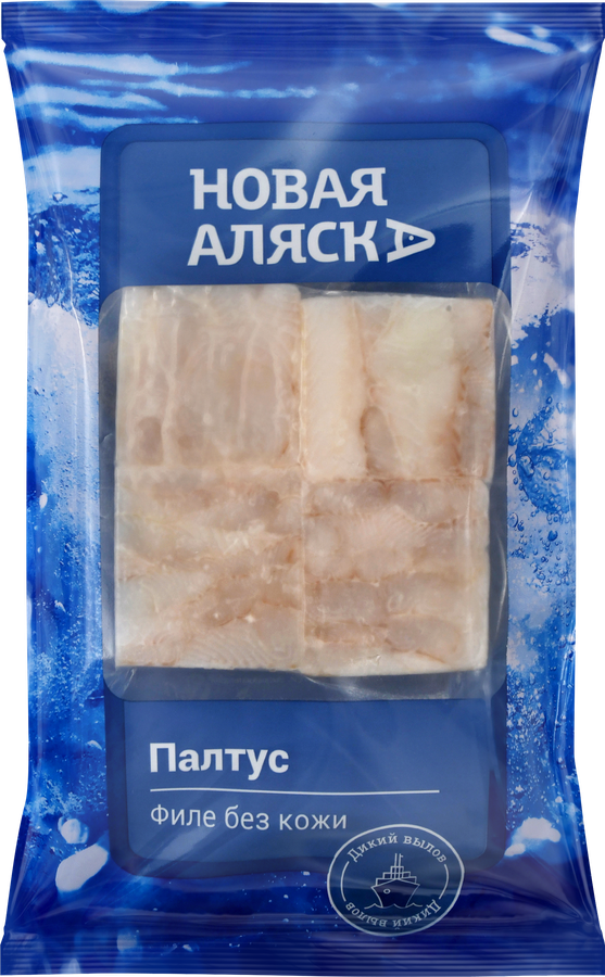 Палтус Синекорый замороженный НОВАЯ АЛЯСКА филе без кожи, 400г