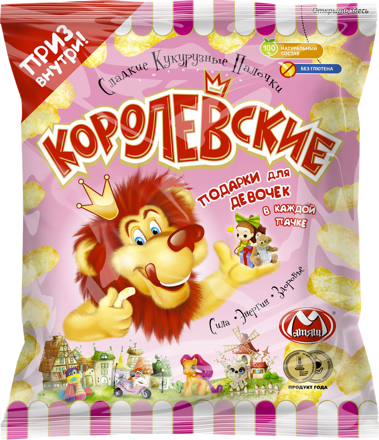 Палочки кукурузные МАТЯШ Сладкие, с подарком для девочки, 70г