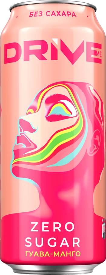 Напиток DRIVE ME Zero Sugar Guava, mango без сахара, тонизирующий, 
газированный, 0.449л