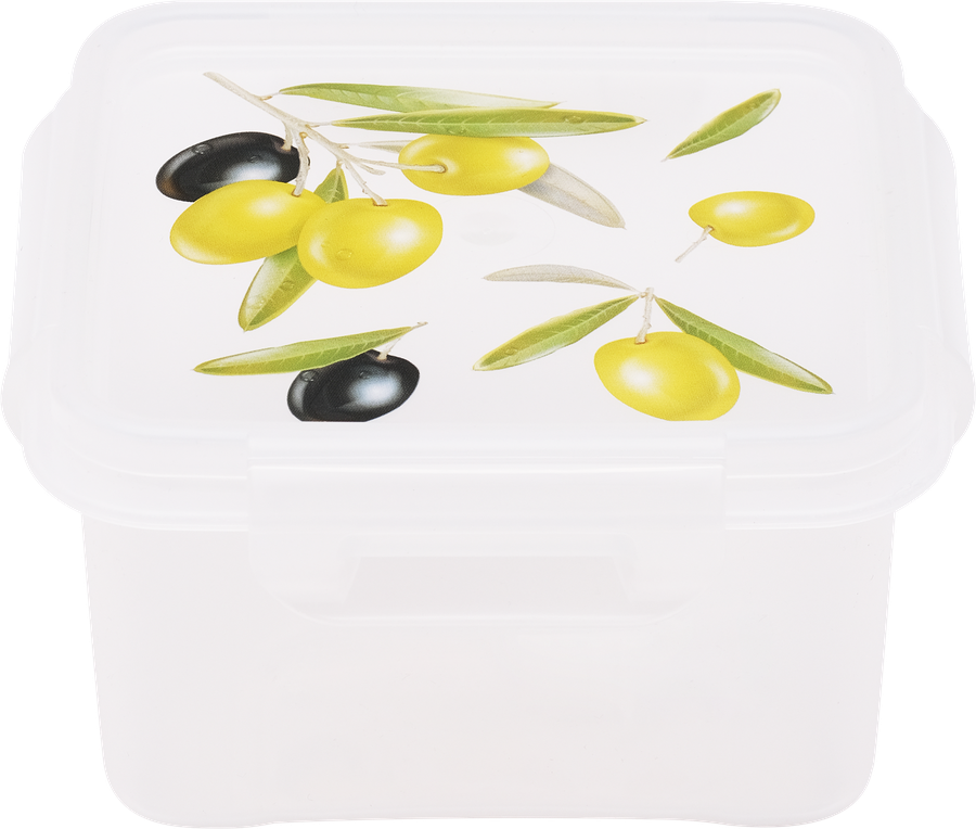 Контейнер для СВЧ 4 FAMILY Fresh олива, квадратный, 0.6л